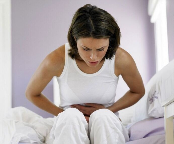 A woman worries about the symptoms of a helminthic infection